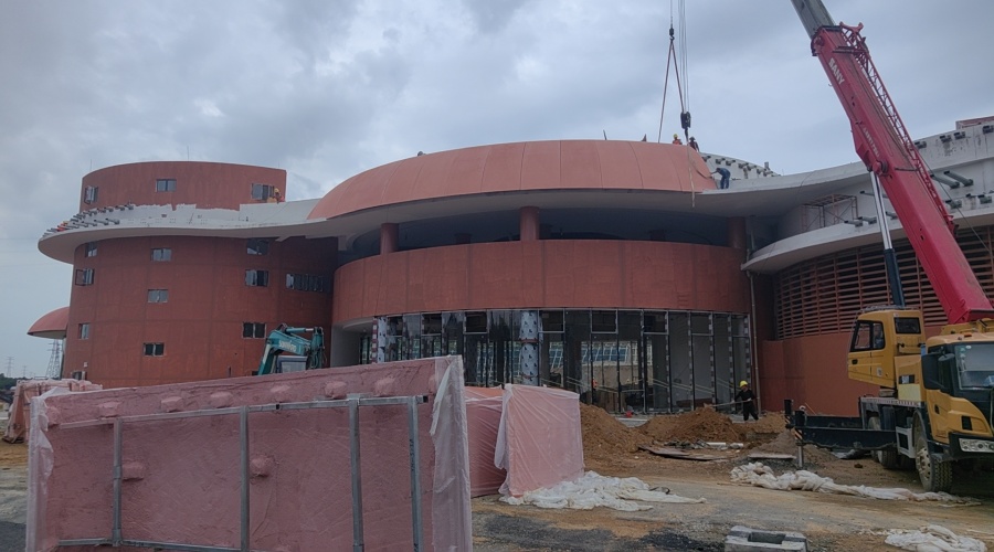 深圳西高速陶河服務區彩色GRC幕墻構件 深圳西高速陶河服務區彩色GRC幕墻構件